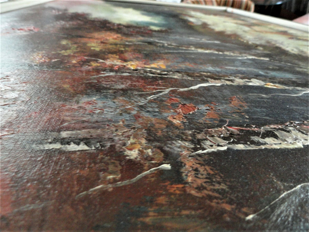 T. Denver Oil on Canvas, Woodland w/ Pheasant, Impressionist, Excellent Work