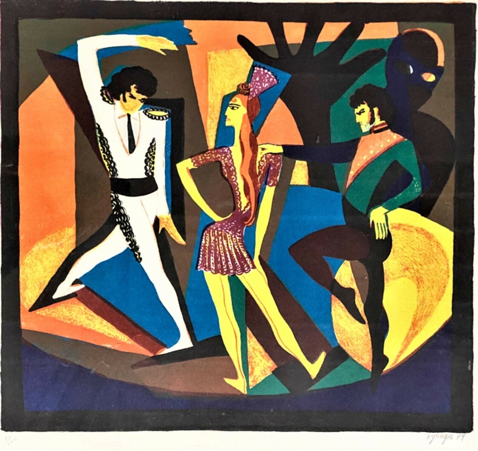 The Dancers Lithograph Signed and Numbered Dated 1974