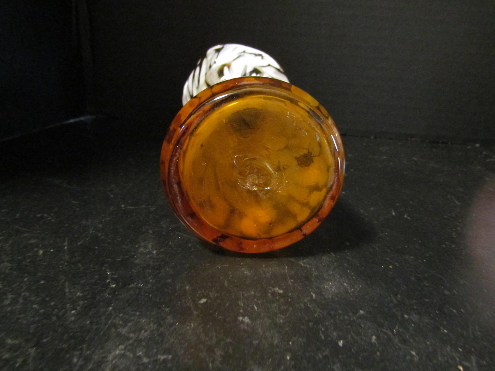 Beautiful Hand-Blown Decorative Amber Glass Speckled Vase FREE SHIPPING