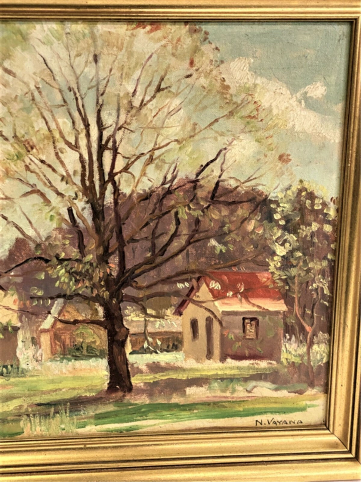 Nunzio Vayana Painting of Farmhouse New England Ogunquit Maine Artist 1878-1960