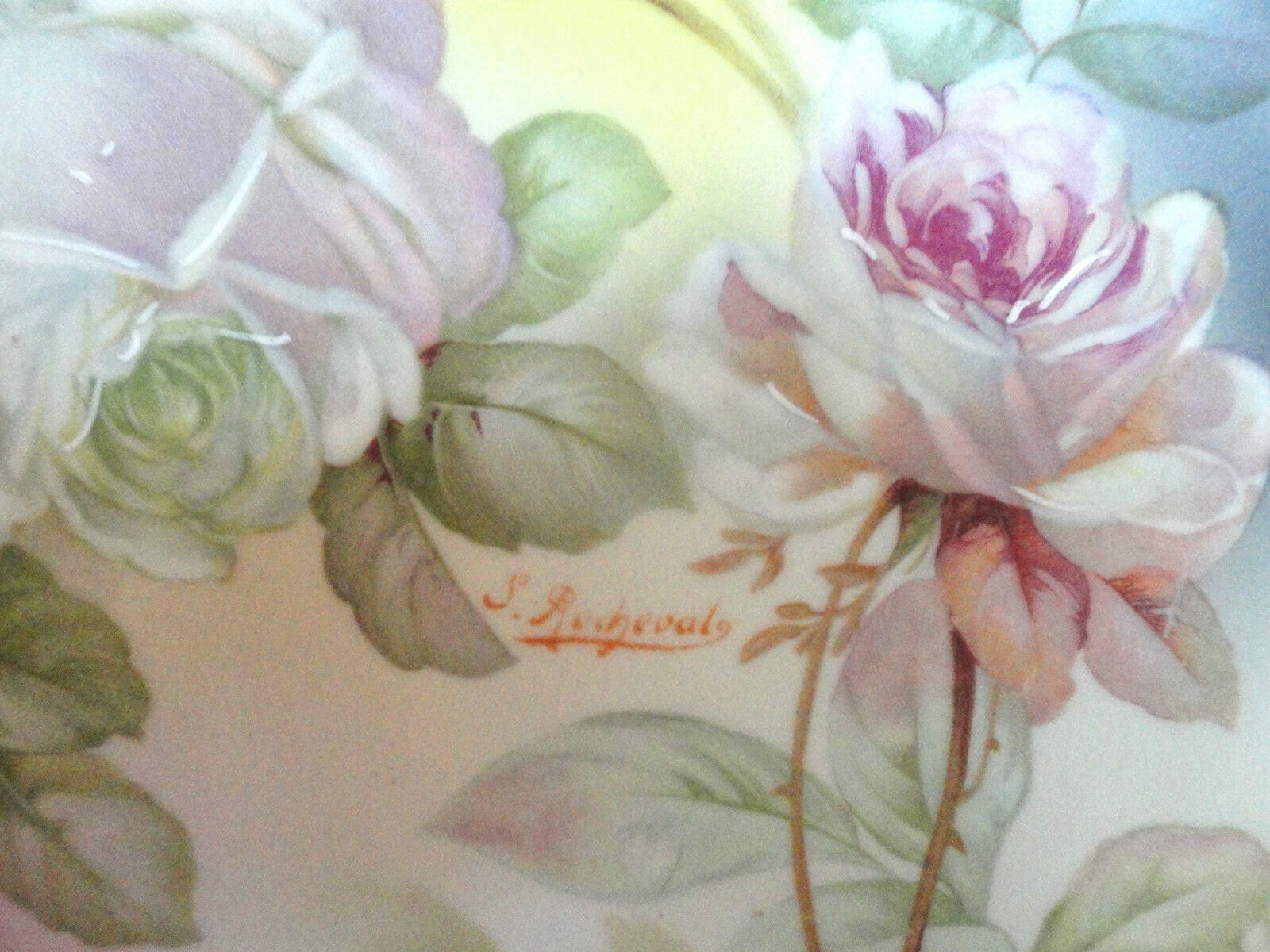 Antique German Cabinet Plate, Hand Painted, Artist Signed, Marked