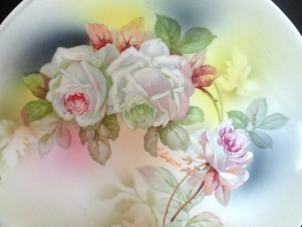Antique German Cabinet Plate, Hand Painted, Artist Signed, Marked