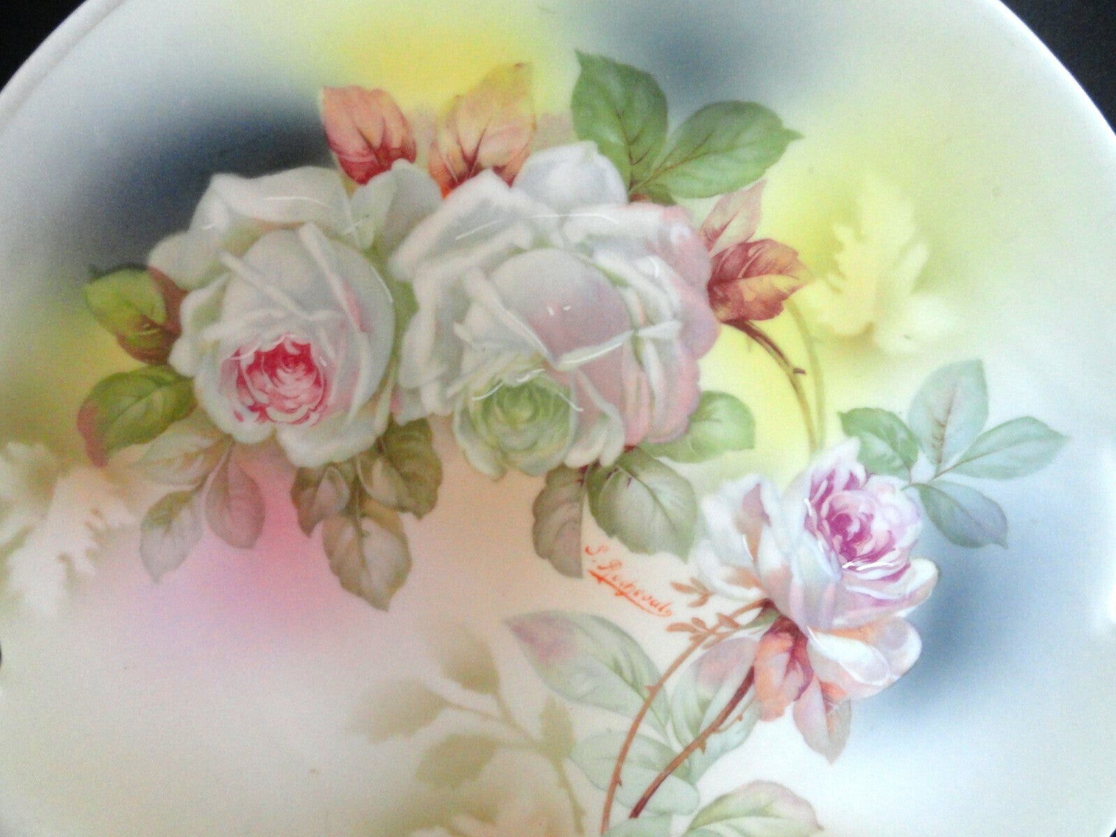 Antique German Cabinet Plate, Hand Painted, Artist Signed, Marked