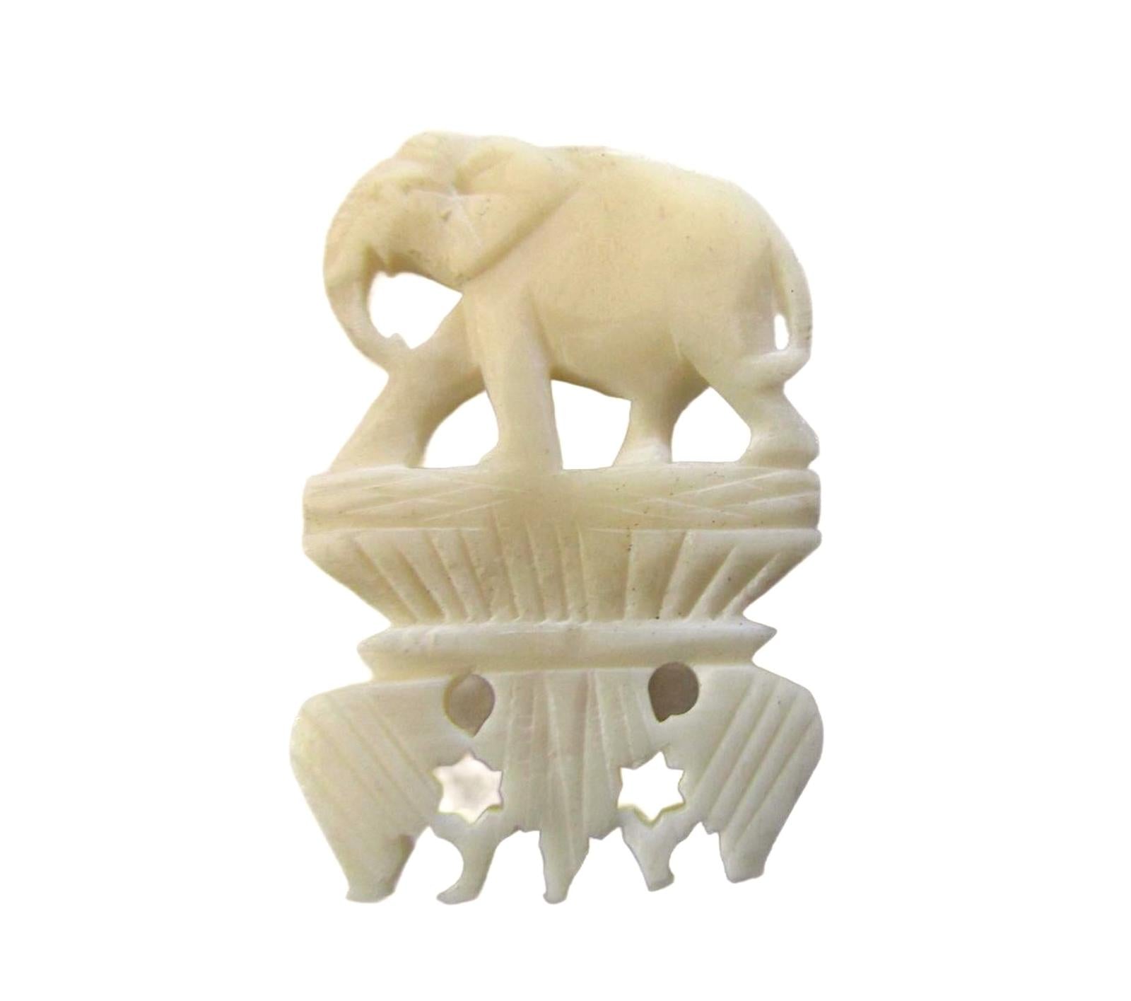 Hand Carved Elephant Miniature Figurine