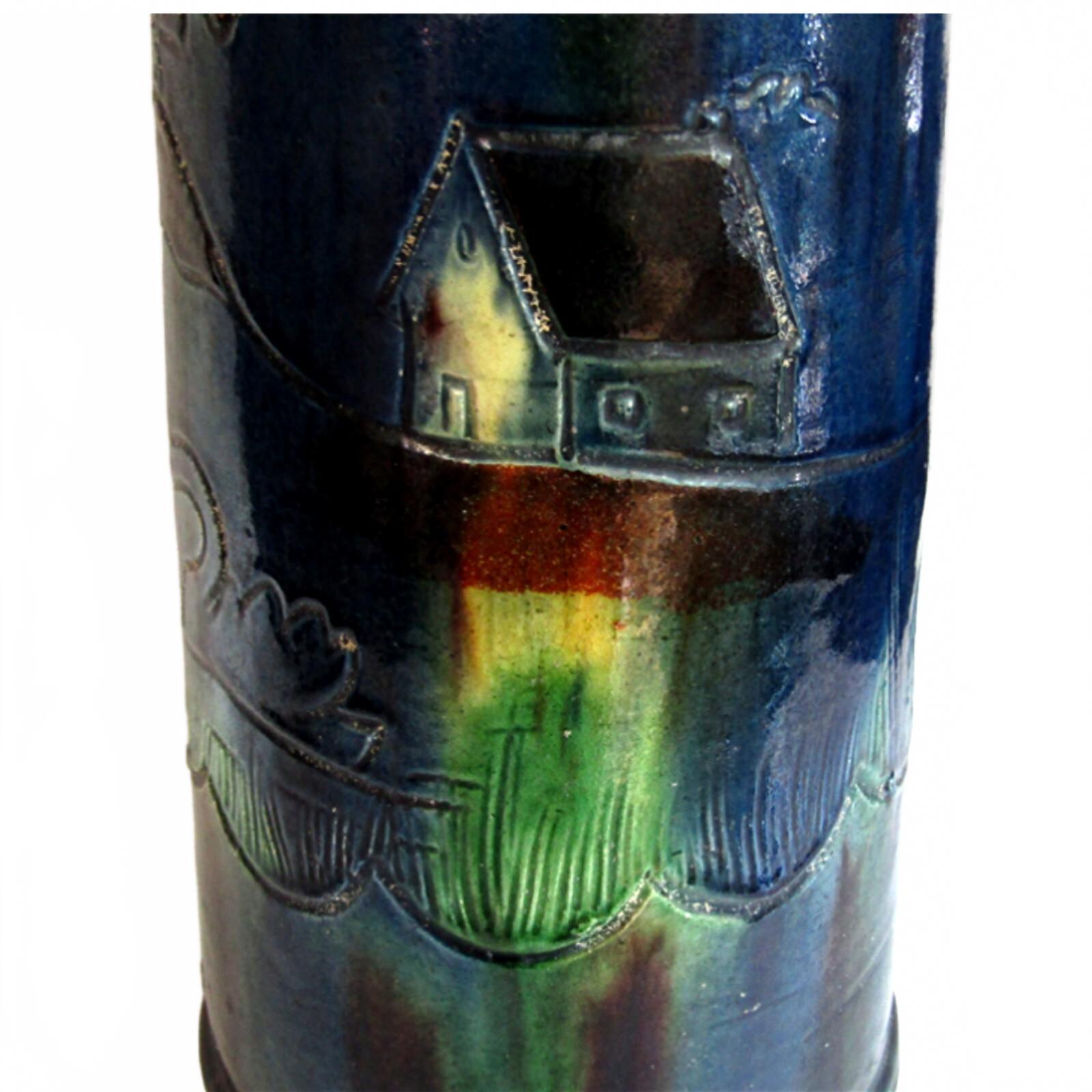 Antique C.H. Brannam Barum Pottery 20" Monumental Art Nouveau Ewer RARE