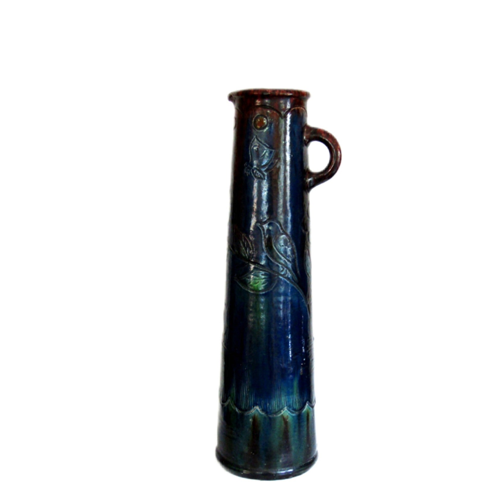 Antique C.H. Brannam Barum Pottery 20" Monumental Art Nouveau Ewer RARE