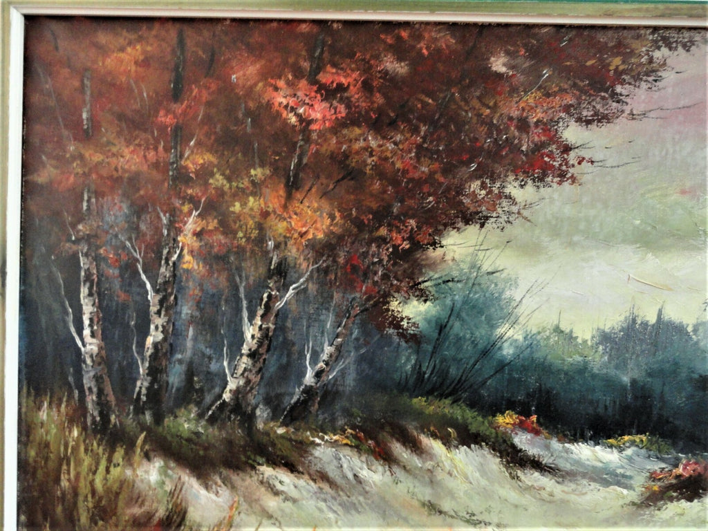 T. Denver Oil on Canvas, Woodland w/ Pheasant, Impressionist, Excellent Work