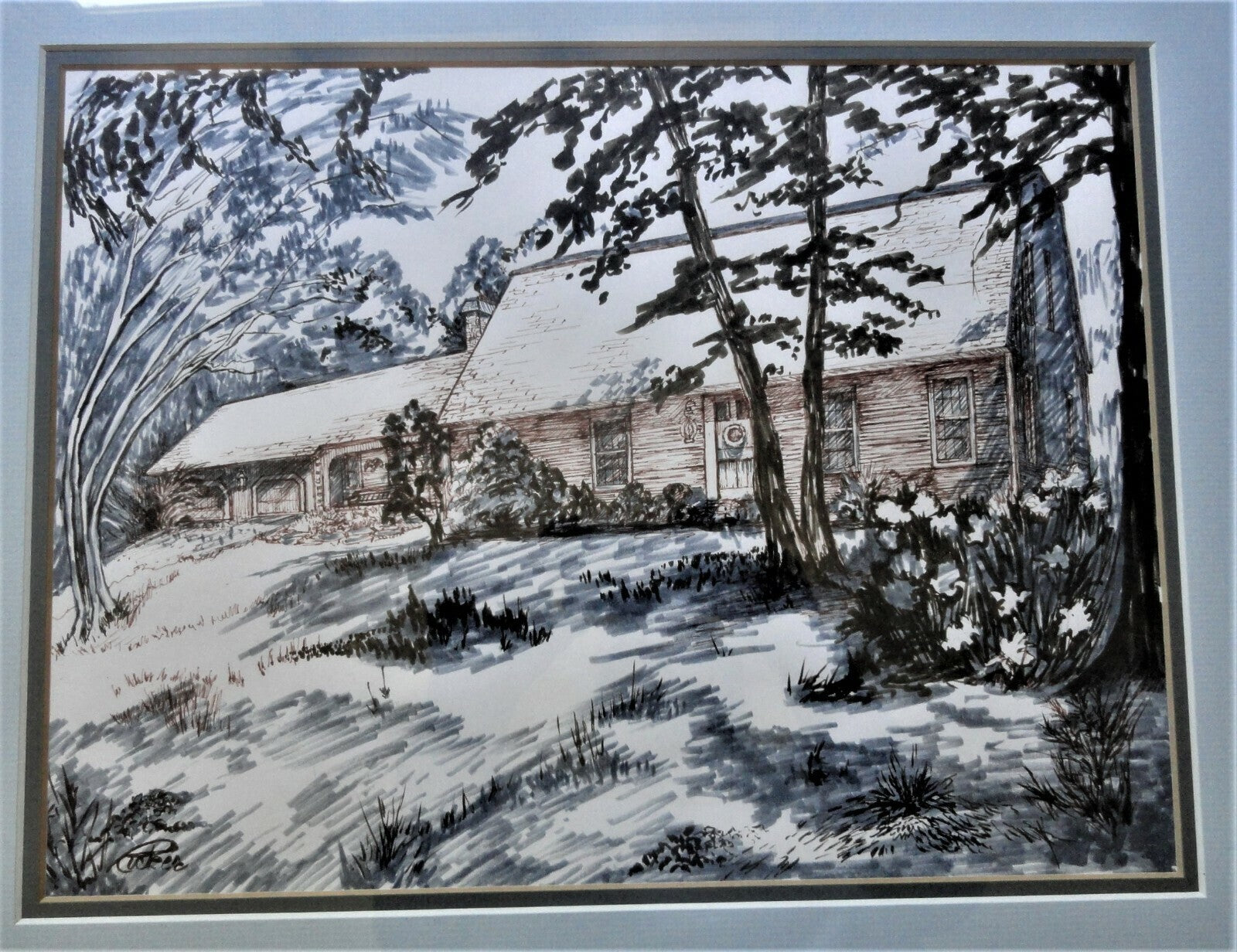 Carolyn Ricker Harlow Watercolor of Massachusetts Home by MA Artist