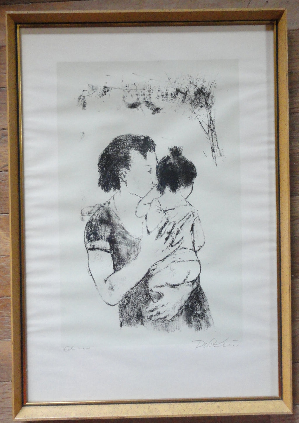 LISTED ARTIST ALEXANDER DOBKIN LITHOGRAPH MOTHER & CHILD SIGNED Edition 220