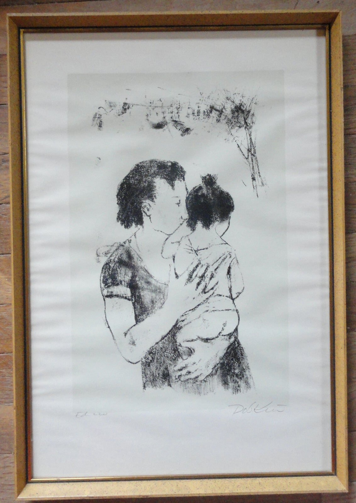 LISTED ARTIST ALEXANDER DOBKIN LITHOGRAPH MOTHER & CHILD SIGNED Edition 220
