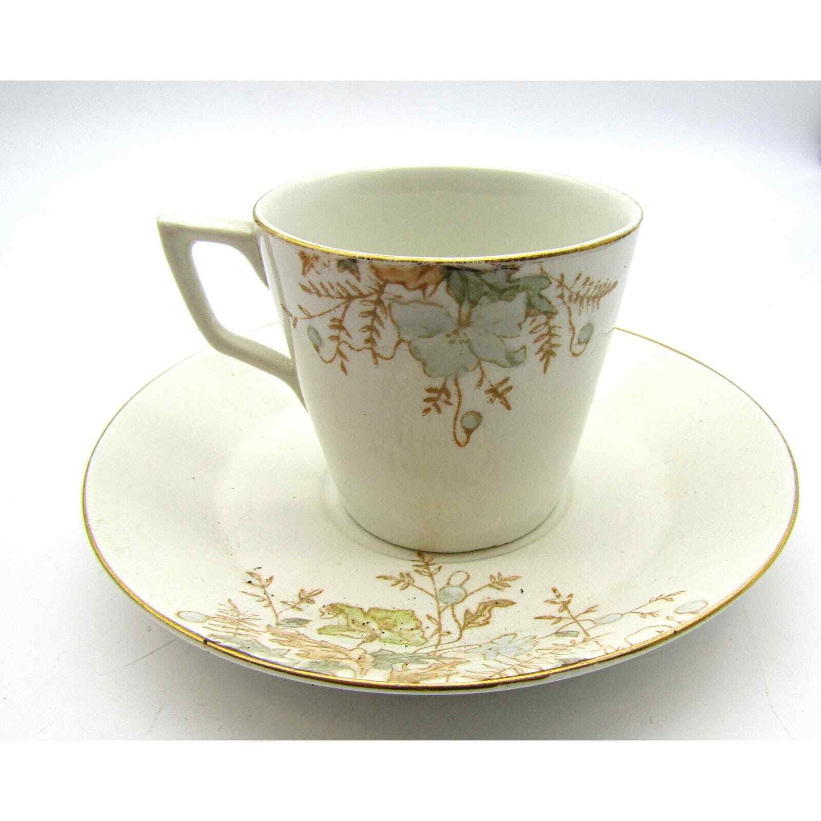 O P Co Syracuse China Demitasse Cup Floral Design EC