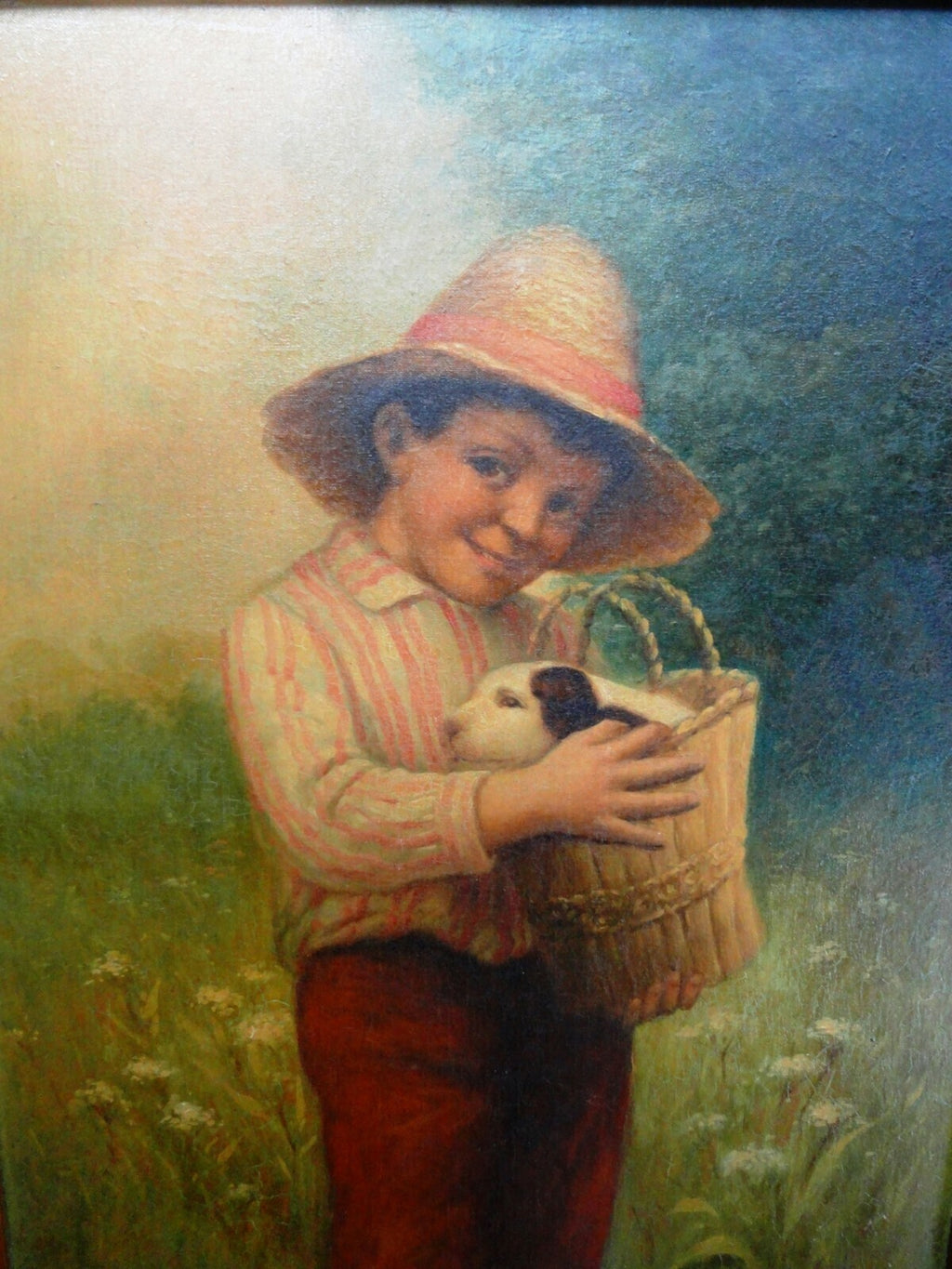 G. Bennet, Young Boy with a Dog 19thc