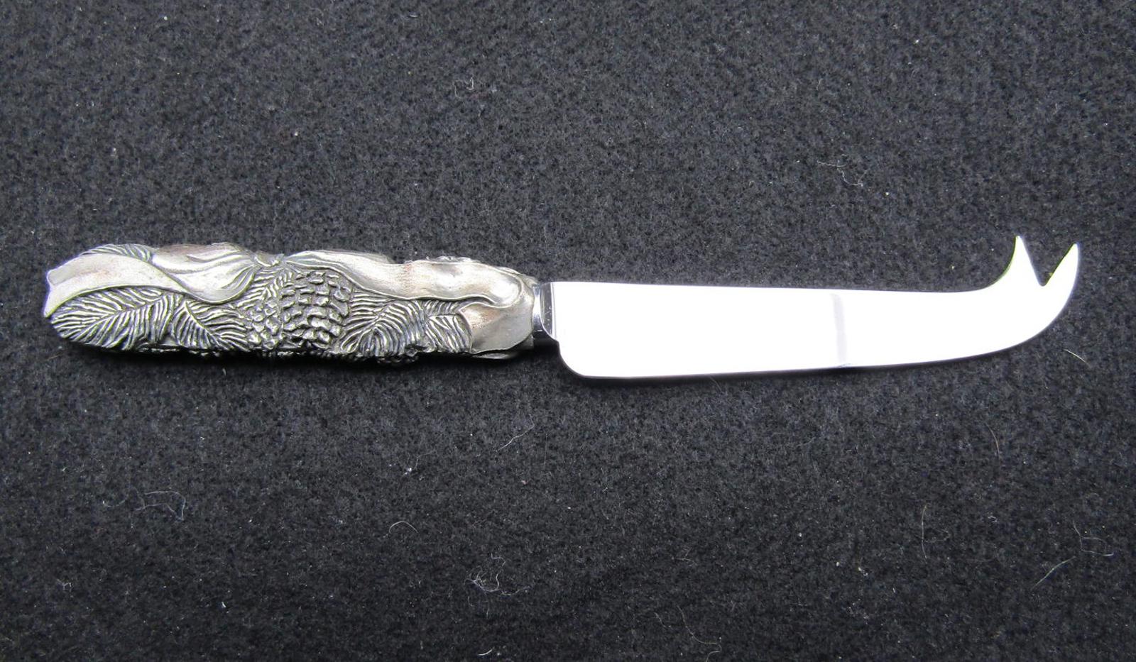 Vintage Stainless Steel Cheese Knife Decorative Handle made in Sheffield England