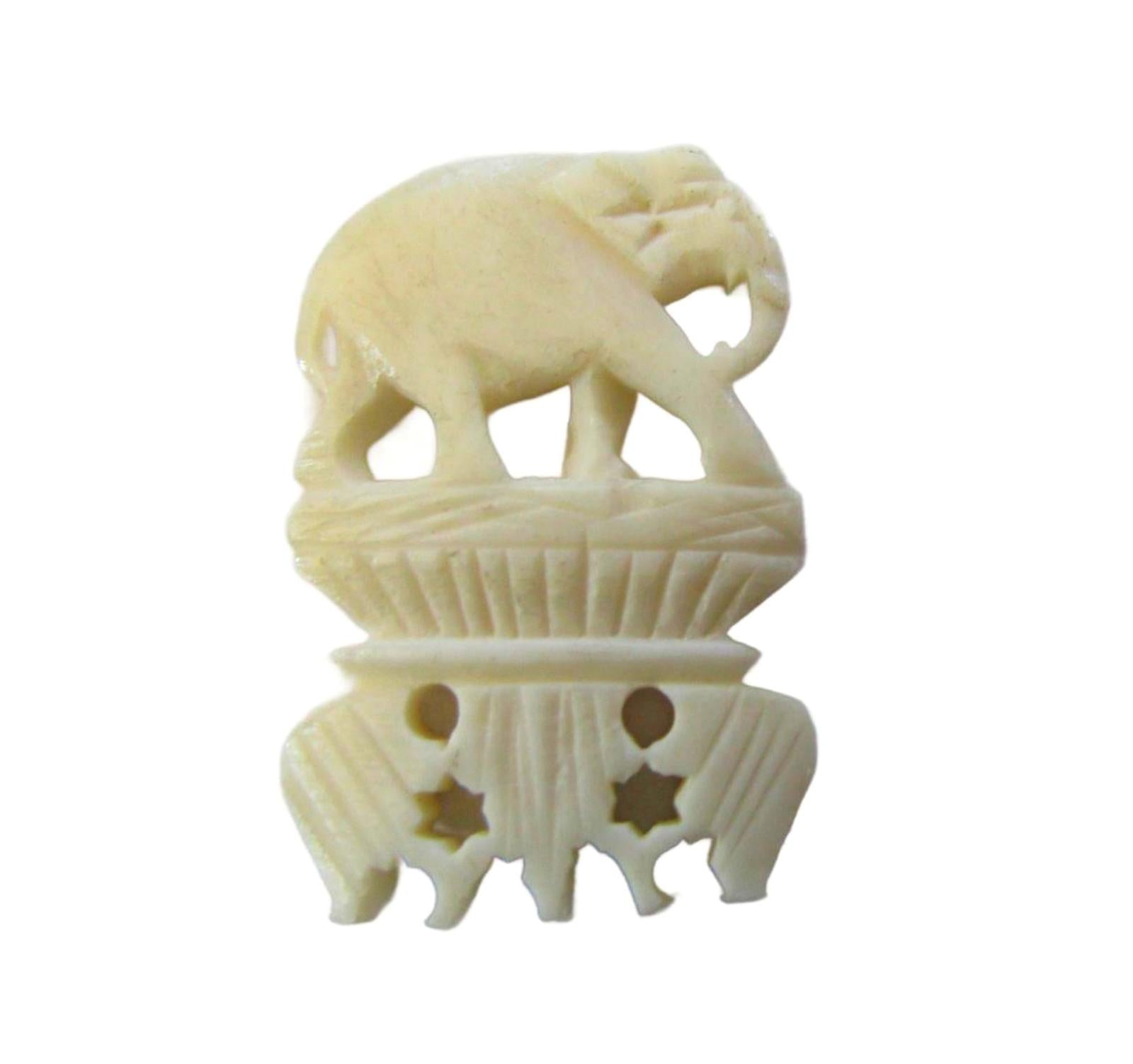 Hand Carved Elephant Miniature Figurine