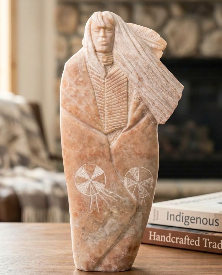 1992 Navajo Alabaster Sculpture Michael J Chee Native American Stone Art