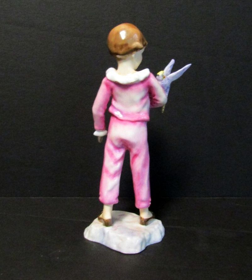 1930s Royal Worcester The Parakeet Figurine 3087 Pink Freda Doughty 6 7/8" Tall