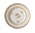 Antique Reticulated Porcelain Floral Plate 6.25" Pierced Lattice Rim Perfect