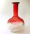 Antique Baccarat Rose Tiente Bambous Tors Crystal Carafe Decanter Cadmium UV 19C