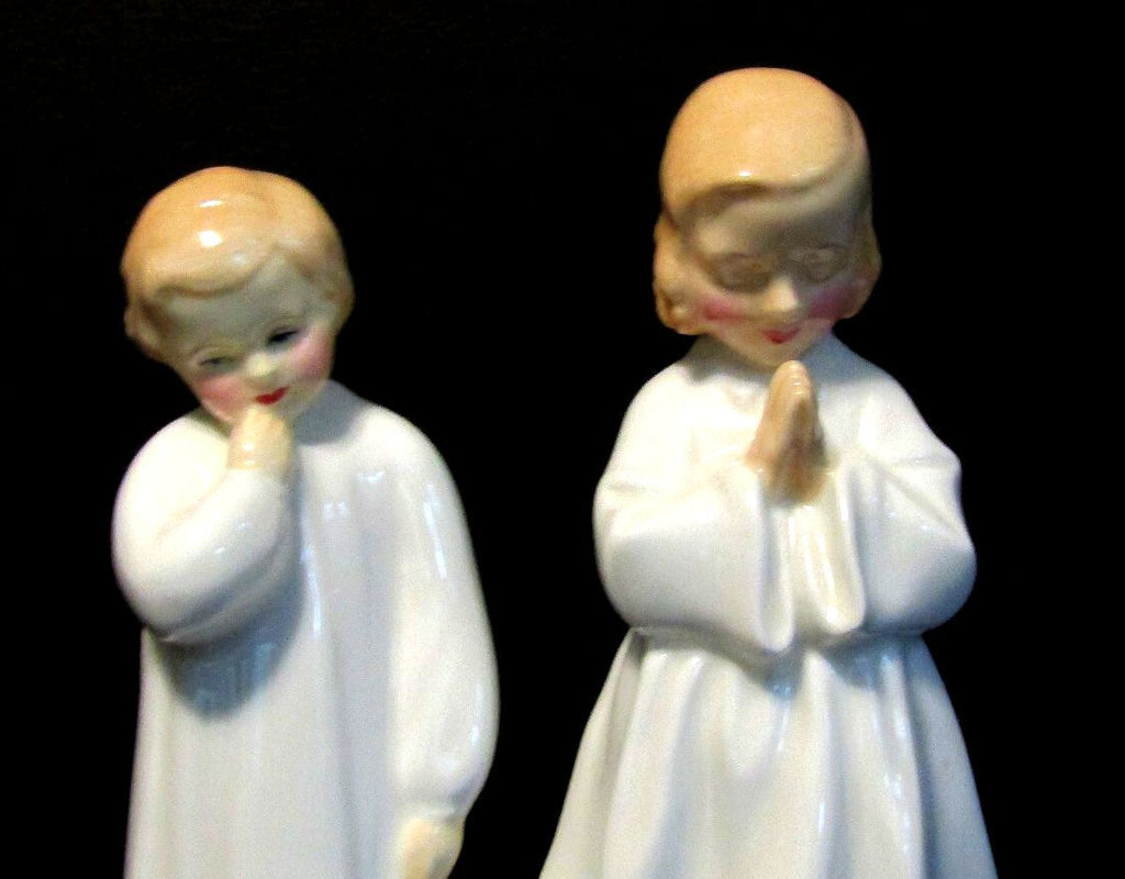 Vintage Royal Doulton Figurines Pair Darling & Bedtime Made in England 1940's