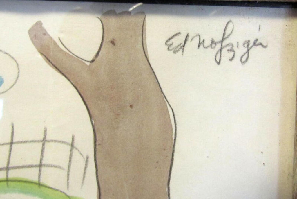 Edward Nofziger Original Watercolor Cartoon  From “Animal Antics” Signed