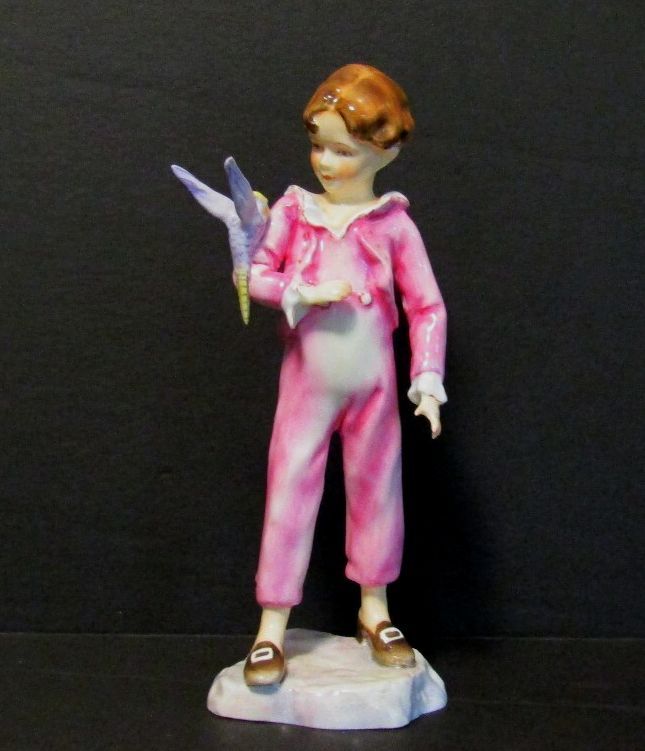 1930s Royal Worcester The Parakeet Figurine 3087 Pink Freda Doughty 6 7/8" Tall