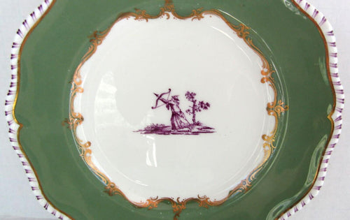 Antique 1921 Royal Worcester Pillament Plate - Mappins Montreal