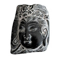 Antique Chinese Hand Carved Black Soapstone Plaque Apsaras Deva Fragment 6 Inch