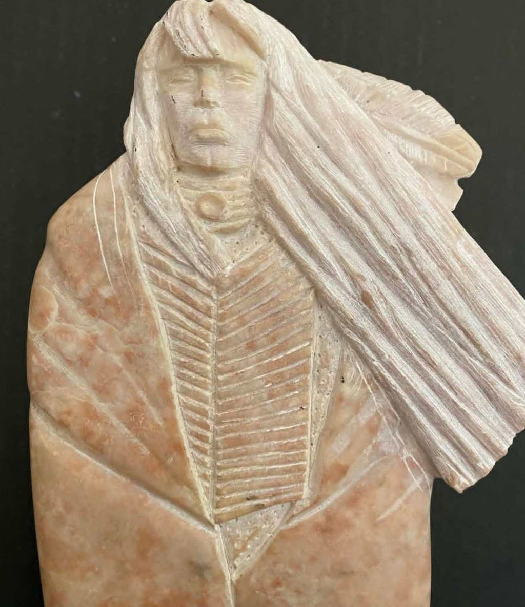 1992 Navajo Alabaster Sculpture Michael J Chee Native American Stone Art