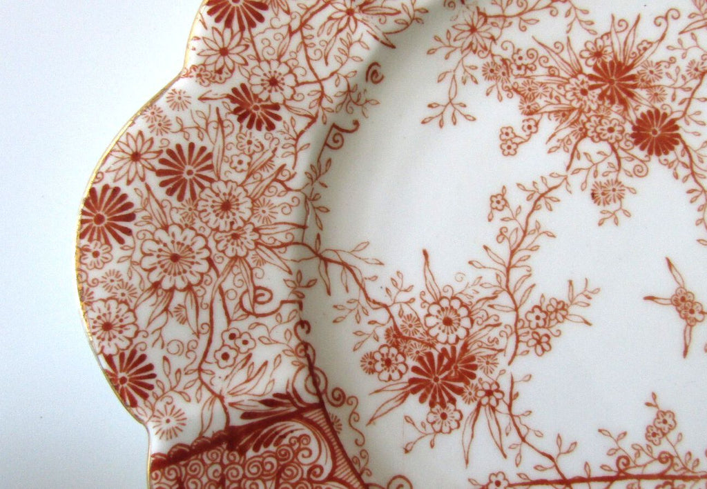 Antique Wileman Foley Pre-Shelley Daisy Shape Jungle Print 7.25" Tea Side Plate