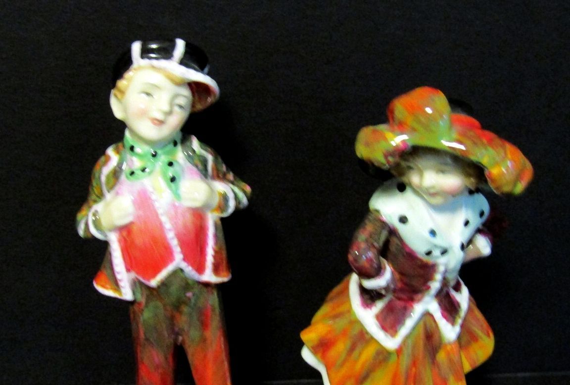 Vintage Royal Doulton Pearly Boy Girl Figurines HN2035 HN2036 Pair Mint 1951 Set