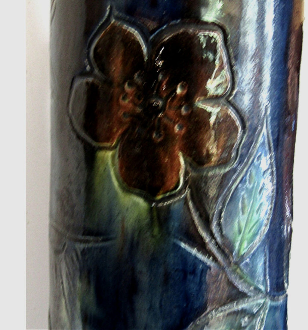 Antique C.H. Brannam Barum Pottery 20" Monumental Art Nouveau Ewer RARE