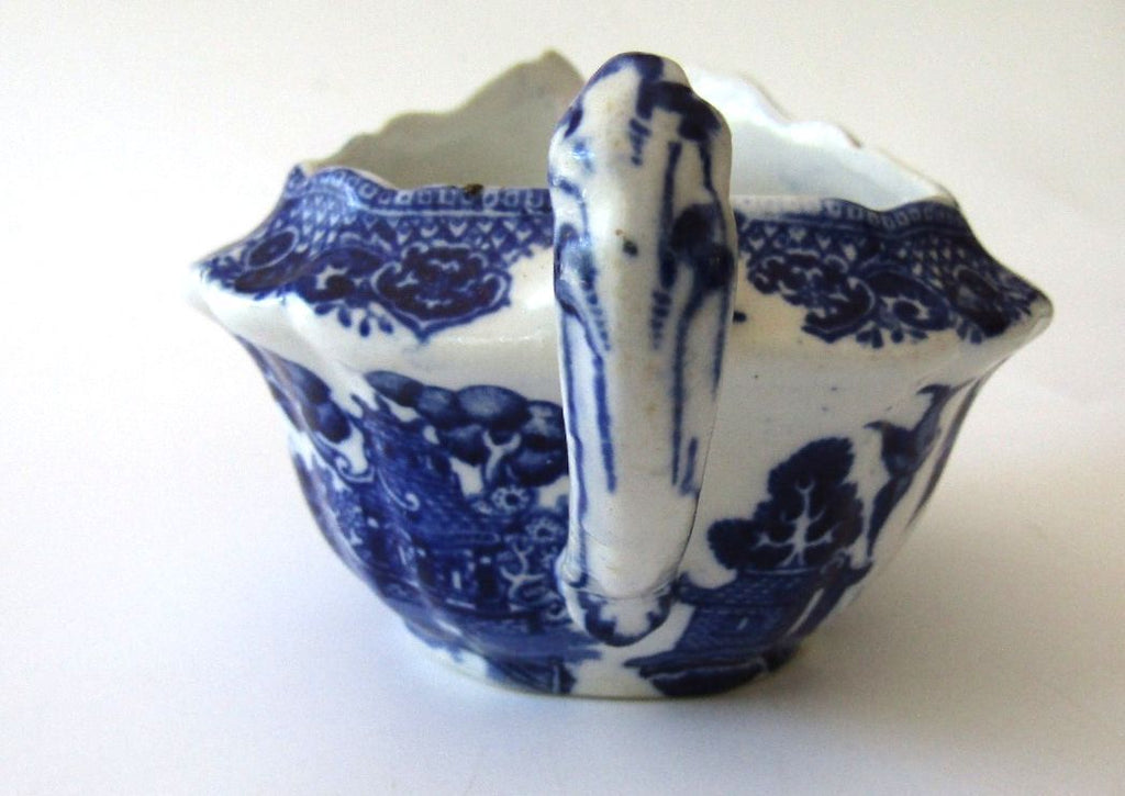 Antique Dudson Wilcox Till Blue Willow Scalloped Creamer Ironstone