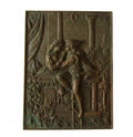 Antique Solid Bronze Romeo & Juliet Balcony Scene Relief Wall Plaque C1900 4lbs