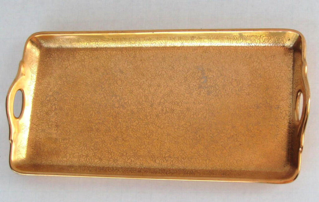 Vintage Osborne Studio Chicago Gold Encrusted Signed Platter Sugar Creamer Set