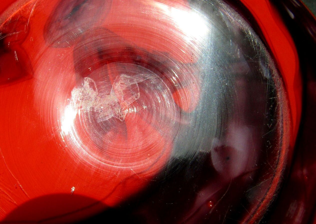 Rare Kralik Art Glass Bohemian Czech Tango Red Black Hand Blown 1920s Antique