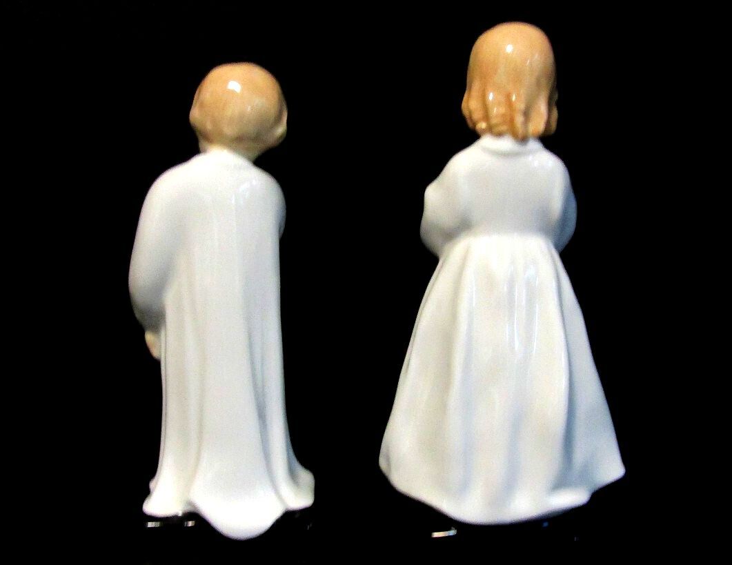 Vintage Royal Doulton Figurines Pair Darling & Bedtime Made in England 1940's