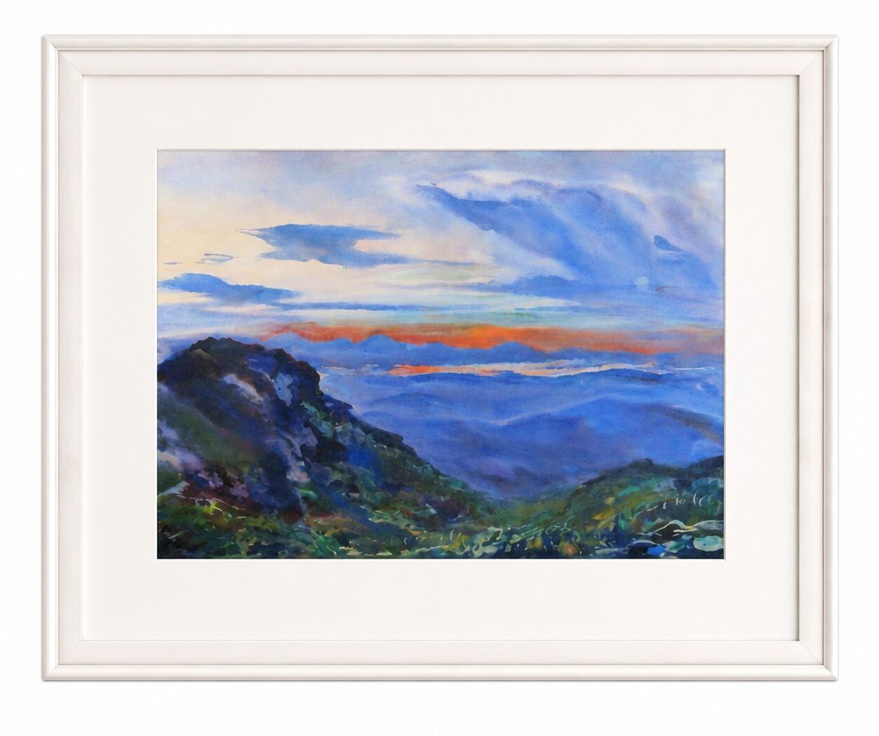 Robert Noel Blair Original Watercolor Landscape Painting Framed Mid Century Art