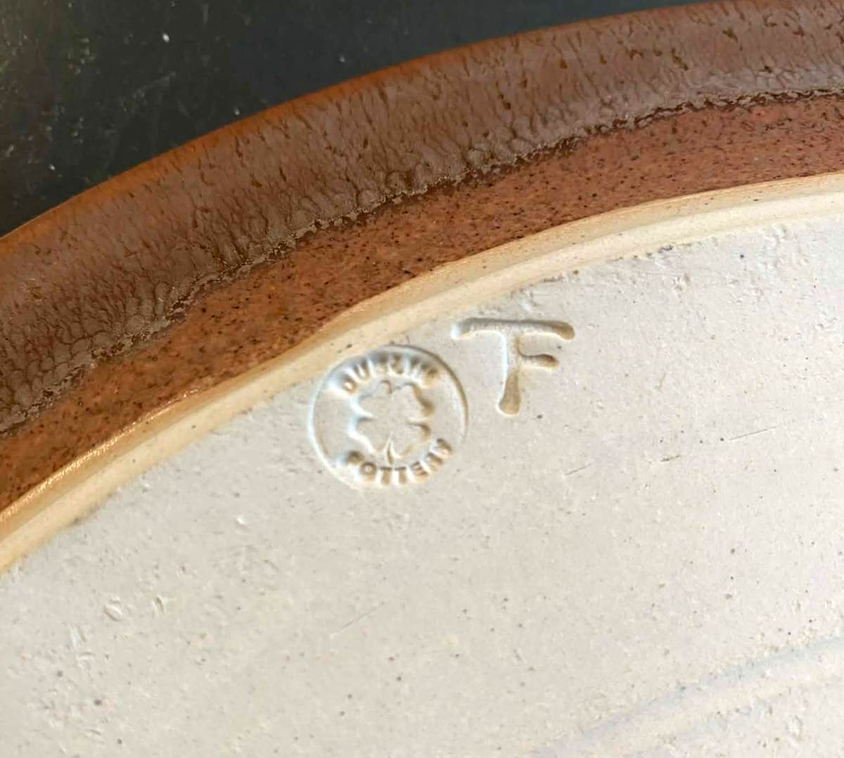 Tim Frederich Dublin Pottery 14" Large Stoneware Charger Platter Folded Rim Art