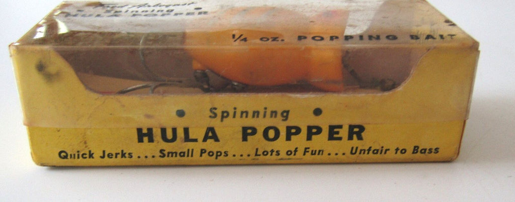 Vintage Fred Arbogast Spinning Hula Popper Lure w/ Original Box & Papers Yellow