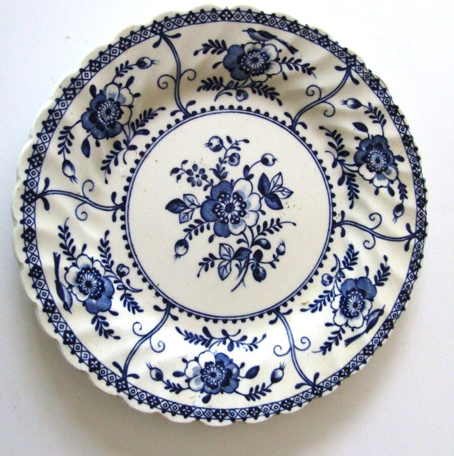 Vintage Johnson Brothers Indies Blue Ironstone Bread Butter Plate 6.25" Pristine
