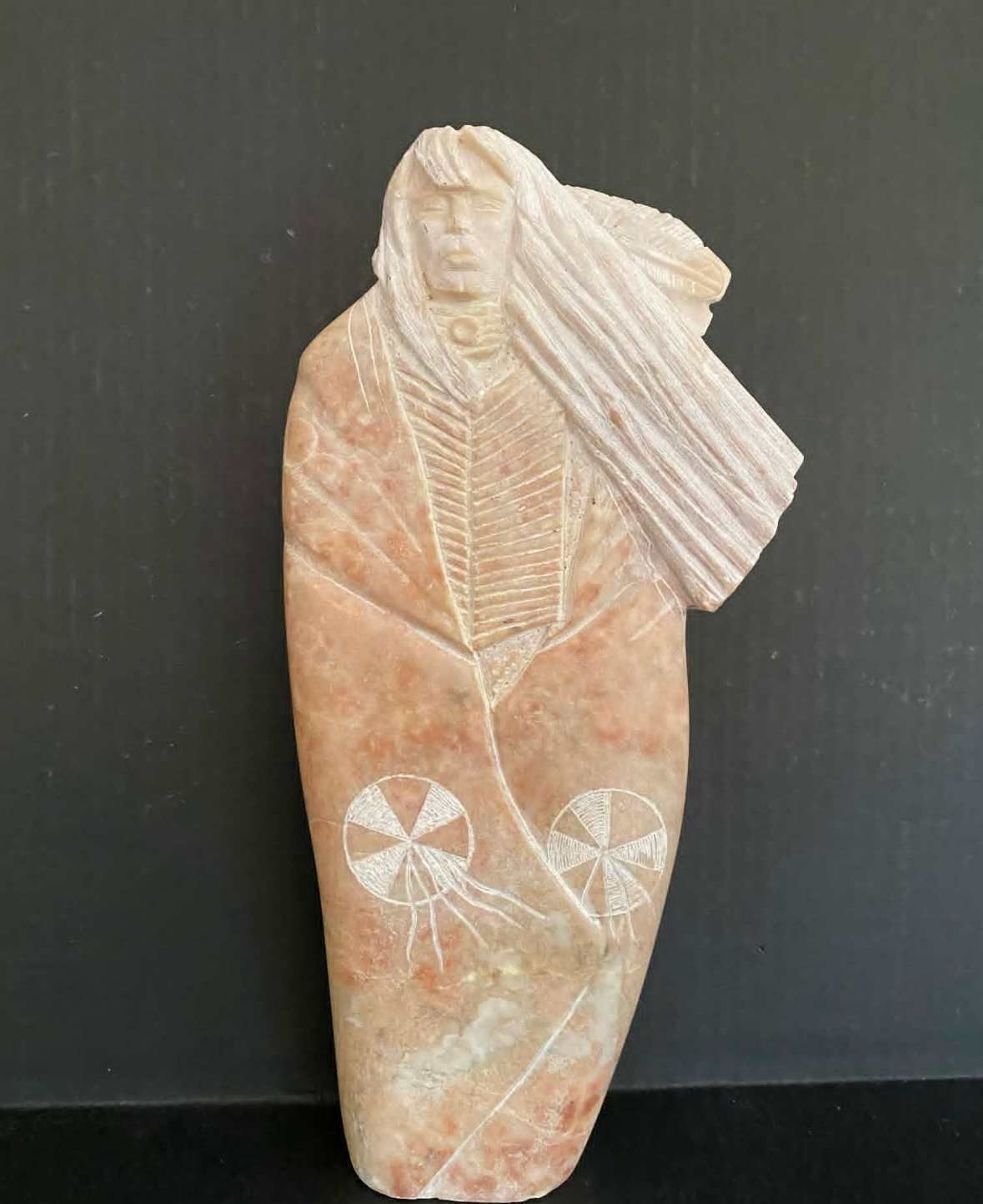 1992 Navajo Alabaster Sculpture Michael J Chee Native American Stone Art