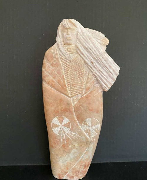1992 Navajo Alabaster Sculpture Michael J Chee Native American Stone Art