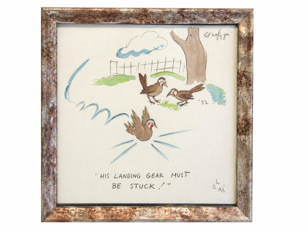 Edward Nofziger Original Watercolor Cartoon  From “Animal Antics” Signed