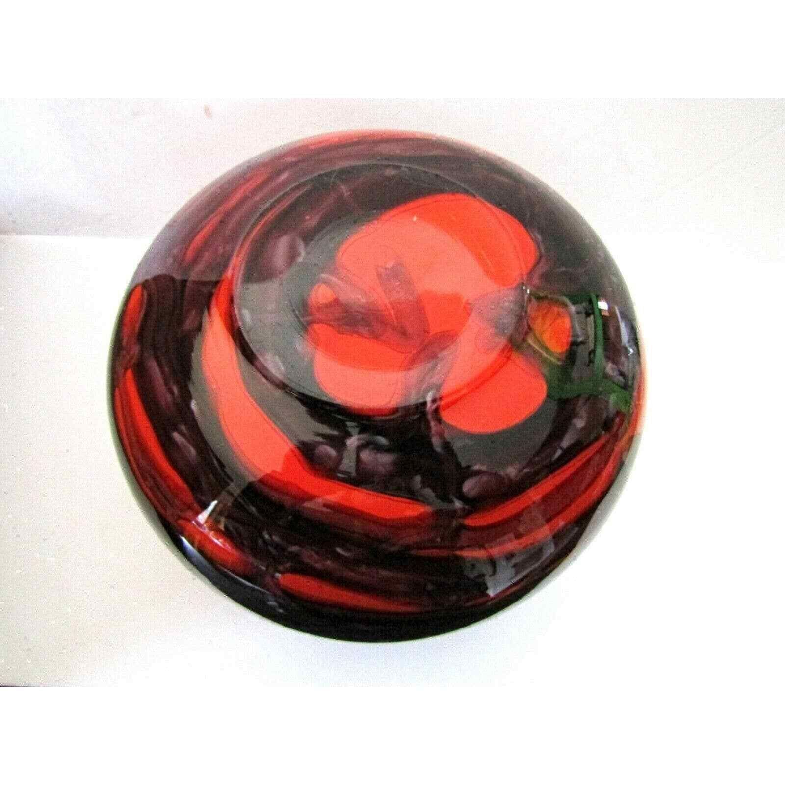 Rare Kralik Art Glass Bohemian Czech Tango Red Black Hand Blown 1920s Antique