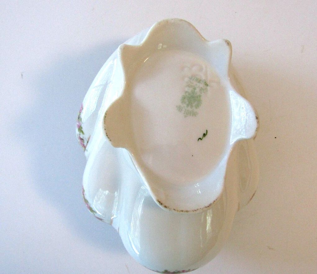 Antique M.Z. Austria Porcelain Clam Shell Rose Bonbon Sugar Bowl 1891-1917