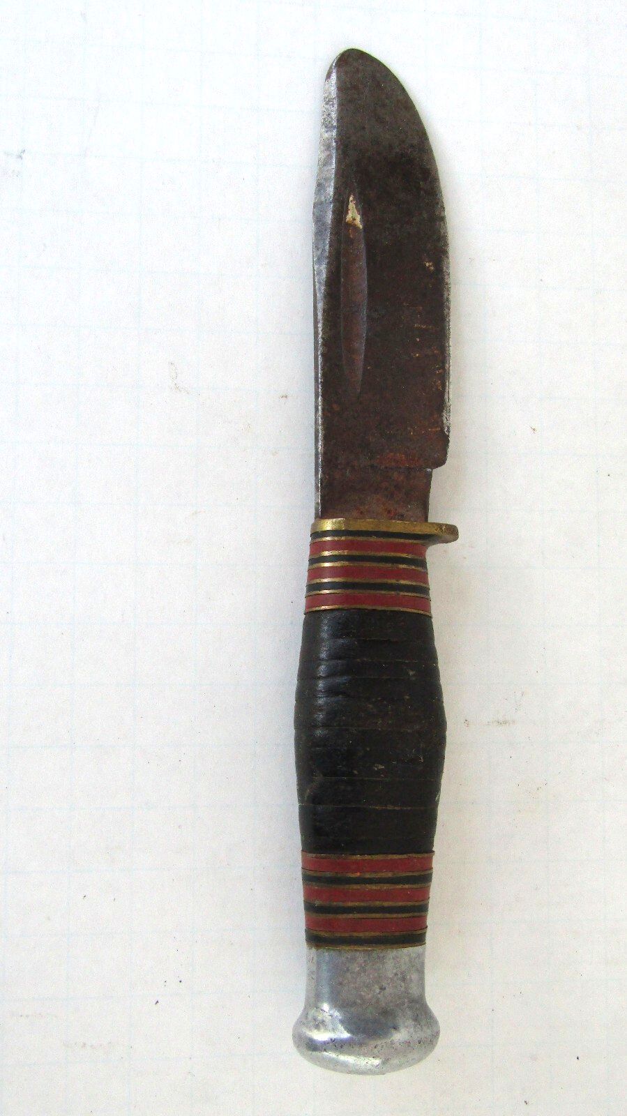 Vintage Wade & Butcher England Fixed Blade Boone Knife w/ Leather Wrapped Handle