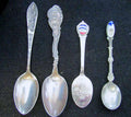 Vintage Antique Souvenir Spoon Lot 4pc Rhode Island Virginia Holland White Mts