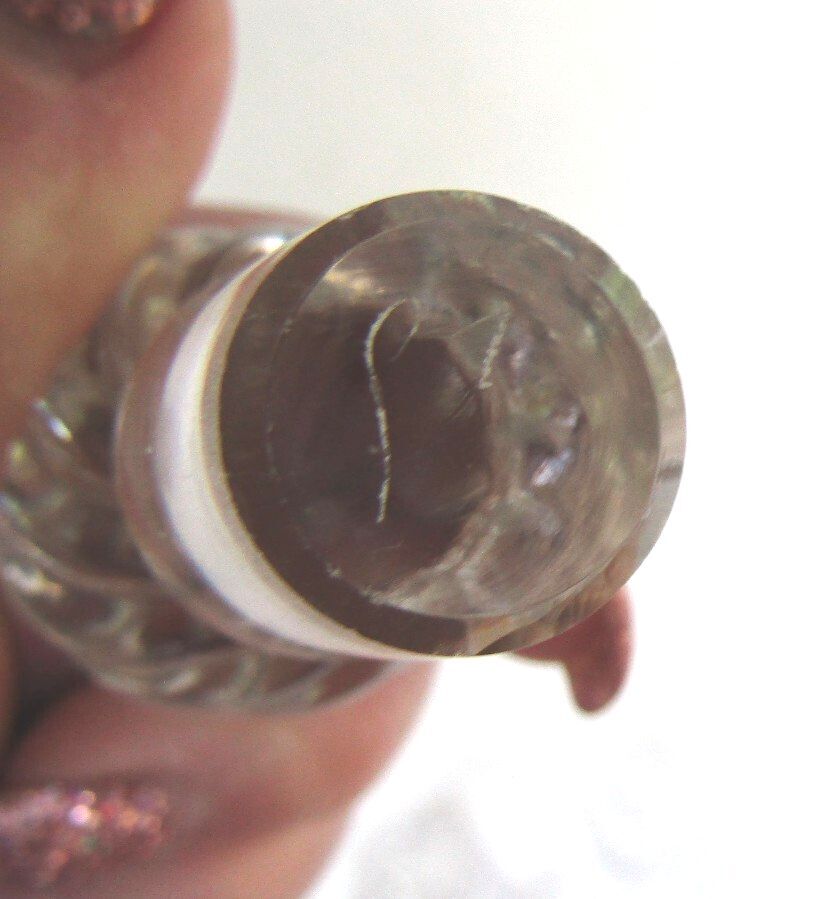 Baccarat Crystal Perfume Bottles Bambou Tors Rose Teinte & Clear Matched Pair