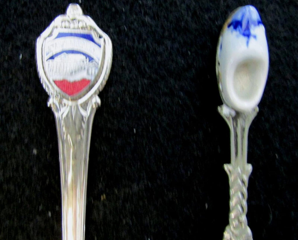 Vintage Antique Souvenir Spoon Lot 4pc Rhode Island Virginia Holland White Mts