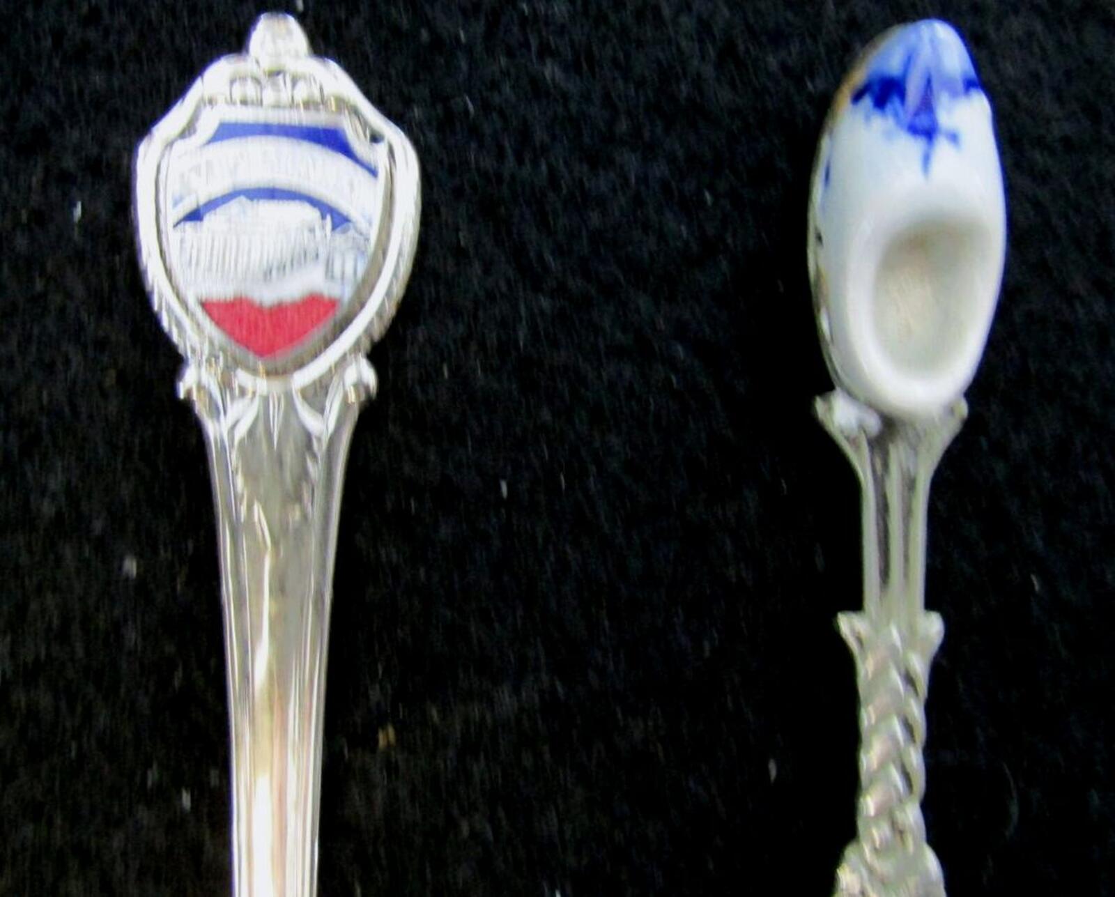 Vintage Antique Souvenir Spoon Lot 4pc Rhode Island Virginia Holland White Mts